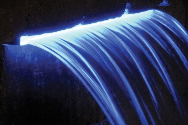 Atlantic Water Gardens Colorfalls 12 Inch Blue LED Formal Spillway